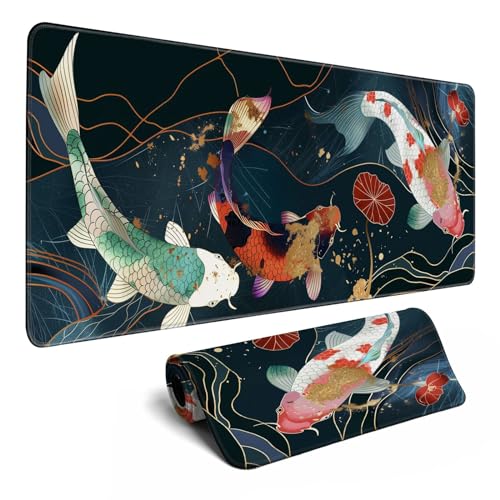 MiaVibte Japanisches Koi-Fisch-Gaming-Mauspad, Schreibtischunterlage, Kawaii-Mauspad, Extra Groß, Laptop-Mauspad, Dekoration, Bunte Blätter MiaVibte Japanisches Koi-Fisch-Gaming-Mauspad, Schreibtischunterlage, Kawaii-Mauspad, Extra Groß, Laptop-Mauspad, Dekoration, Bunte Blätter von MiaVibte