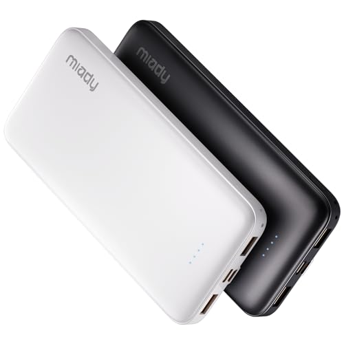 2 Stück Miady Power Bank 10000mAh, Powerbank USB C (Input&Output) für iPhone 14 13 12 Pro Max, iPad, Galaxy usw. von Miady