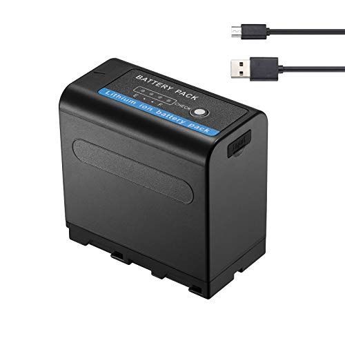Miady 7200mAh NP-F970, NP-F960, NP-F950, NP-F930 Akku, Kompatibel mit Sony DCR-VX2100, DSR-PD150, DSR-PD170, FDR-AX1, HDR-FX1, HDR-FX7, HDR-AX2000,5V USB Ausgang, DC Strom-Eingang von Miady