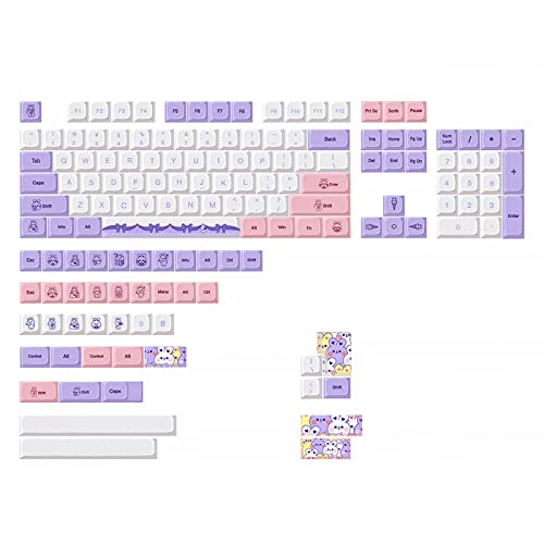 147 Stück Lavendel Kaninchen Tasten PBT Farbstoffsublimation XDA Profil Tastenkappen Für Mechanische Tastatur MX Schalter GK61 64 84 Layout Lavendel Kaninchen Tastenkappen von Miaelle