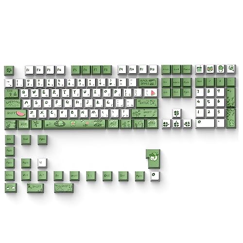 Miaelle 129 Tasten Green Tastenkappen 12 Dicke Tastenkappe 61/87/104/108 Mechanische Tastatur Tastenkappen Hochwertige Tastenkappen von Miaelle