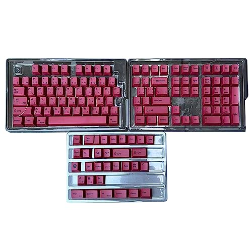 Miaelle PBT Tastenkappen 140-teiliges DyeSublimation Tastenkappen Set CherryProfile Japanisch Für Mechanische Tastatur Tastenkappen ROT 140 Tasten Japanische Tastenkappen Für Mechanische Tastatur von Miaelle