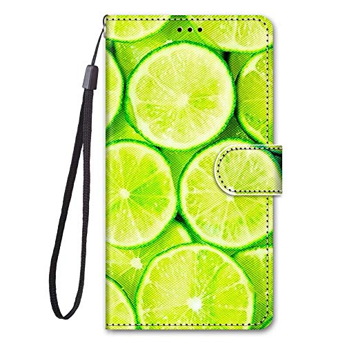 Miagon Full Body Flip PU Leder Schutzhülle für iPhone 6/6S,Bunt Muster Hülle Brieftasche Case Cover Ständer mit Kartenfächer,Zitrone von Miagon