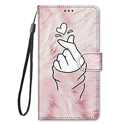 Miagon Full Body Flip PU Leder Schutzhülle für iPhone XR,Bunt Muster Hülle Brieftasche Case Cover Ständer mit Kartenfächer,Finger von Miagon
