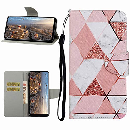 Miagon Hülle für Samsung Galaxy A51,Handyhülle PU Leder Brieftasche Schutz Flip Case Wallet Cover Klapphüllen Tasche Etui mit Kartenfächern Stand,Marmor von Miagon