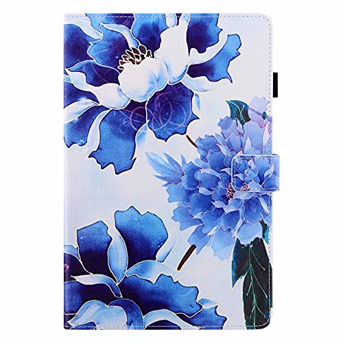Miagon Tablet Hülle für Samsung Galaxy Tab S6 Lite P610/P615 {10.4"} 2020,PU Leder Flip Brieftasche Case mit Auto-Einschlaf/Aufwach Standfunktion Stoßfest Cover,Blau Blume von Miagon