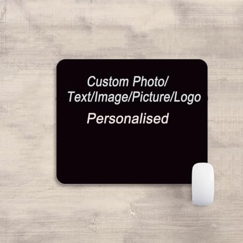 Personalisiertes Mauspad für Spielcomputer, personalisiertes Foto-/Text-Mauspad, Heimbüro, rutschfeste Schreibtischunterlage, Geschenke für Freunde, Familie (24 x 20 x 0,2 cm) von Miaogoo