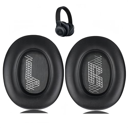 Miayaya Ersatz-Ohrpolster für JBL E65 (E65BT E65BTNC) / Live 650 (650NC 650BTNC) / Duet NC Over-Ear-Kopfhörer mit weichem Leder, geräuschisolierender Schaumstoff, Schwarz von Miayaya