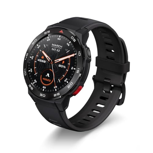 Mibro GS Pro Smartwatch Damen Herren mit Telefonfunktion Fitnessuhr Schrittzähler GPS Uhr mit Pulsmesser SpO2 Messung mit 1,43" AMOLED Always-On Display,105 Sportmodi von Mibro