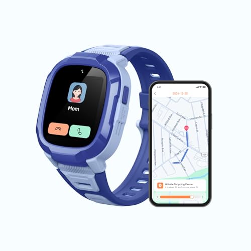 Mibro P6 smartwatch für Kinder mit GPS und Telefon Uhr schrittzähler Kinder Tracker HD-Video,2ATM wasserdichte (Blau) von Mibro