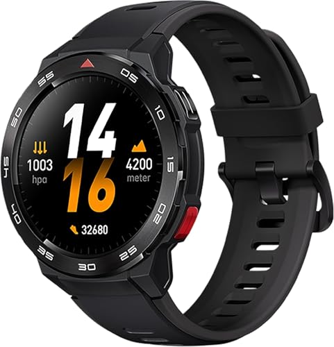 Mibro Smart Watch GS Pro (Schwarz) - 1,4 Zoll Amoled Display, Bluetooth Anrufe, 20 Tage Akkulaufzeit, 5ATM wasserdicht, GPS-Positionierung, 105 Sportmodi, Herzfrequenzüberwachung, Sportlicher Stil von Mibro