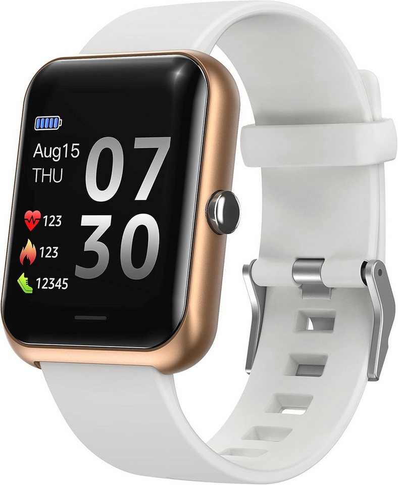 MicLee Fur Damen Herren Fitness Tracker Armband Pulsuhre Smartwatch (1.3 Zoll, Andriod iOS), mit 4 Unterschiedliche Zifferblätter Schrittzähler Wasserdicht IP68 von MicLee