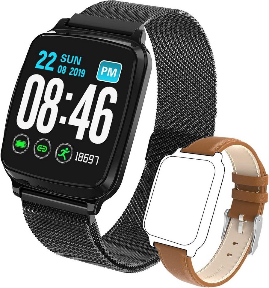 MicLee Smartwatch (1,3 Zoll, Android iOS), Armband Fitness Tracker Wasserdicht IP67 Uhr Sportuhr Schrittzähler von MicLee