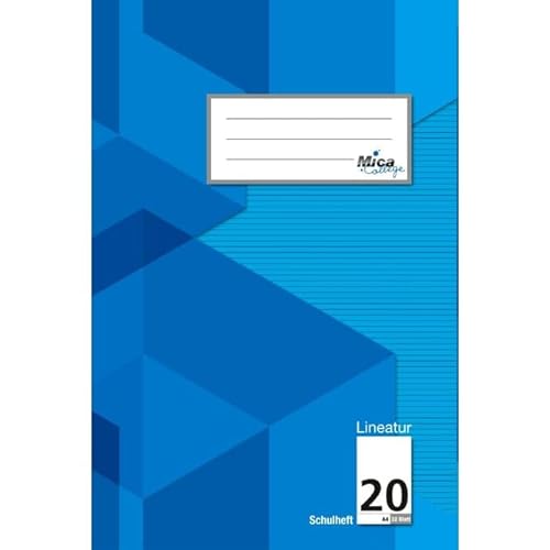 Doppelheft A4 - Lineatur 20 - blanko mit Linienblatt - 32 Blatt von Mica College