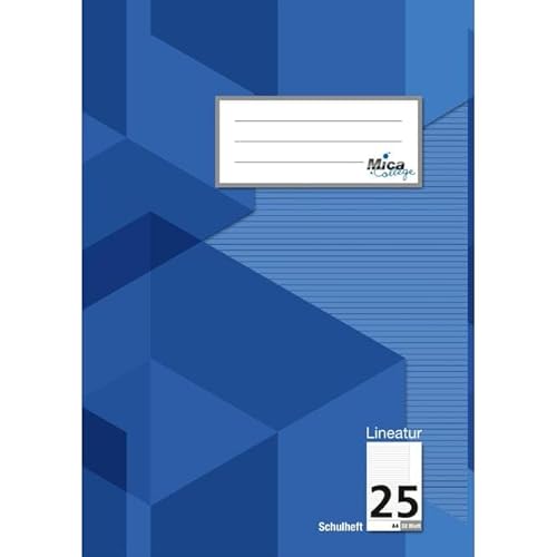 Doppelheft A4 - Lineatur 25 - liniert mit Rand - 32 Blatt von Mica College