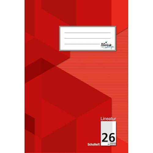 Doppelheft A4 - Lineatur 26 - kariert mit Rand - 32 Blatt von Mica College