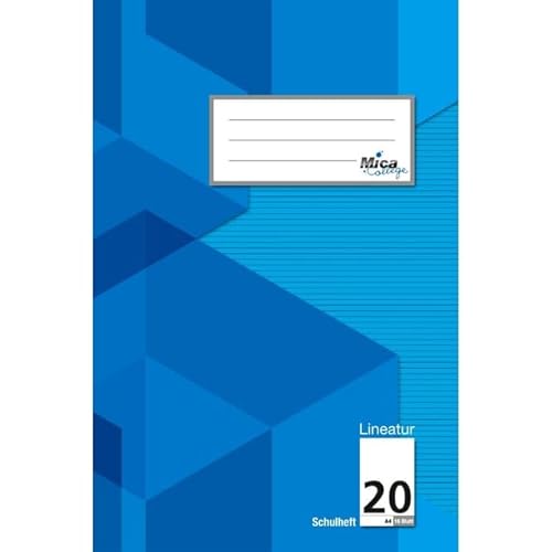 Schulheft A4 - Lineatur 20 - blanko mit Linienblatt - 16 Blatt von Mica College