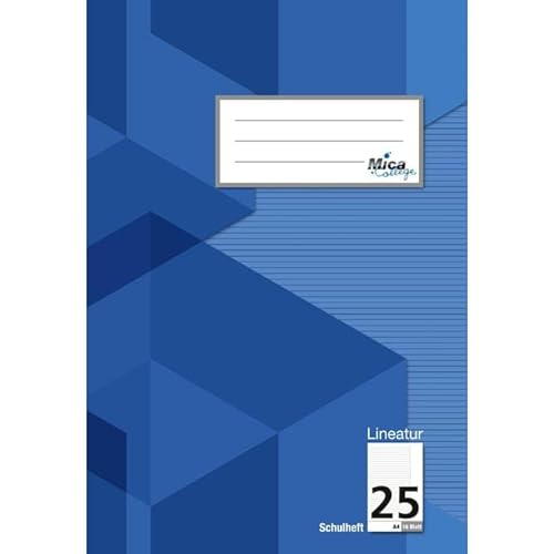 Schulheft A4 - Lineatur 25 - liniert mit Rand - 16 Blatt von Mica College