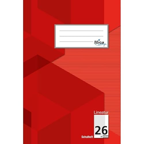 Schulheft A4 - Lineatur 26 - kariert mit Rand - 16 Blatt von Mica College