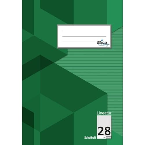 Schulheft A4 - Lineatur 28 - kariert mit Doppelrand - 16 Blatt von Mica College