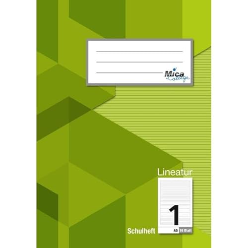 Schulheft A5 - Lineatur 1 - liniert - 16 Blatt von Mica College