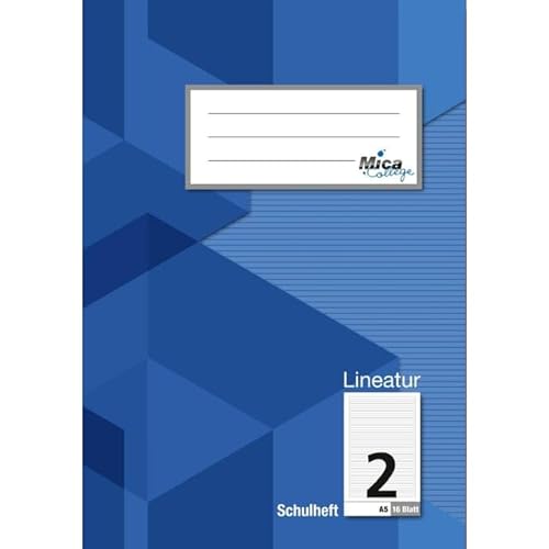 Schulheft A5 - Lineatur 2 - liniert mit Kontrastlineatur - 16 Blatt von Mica College