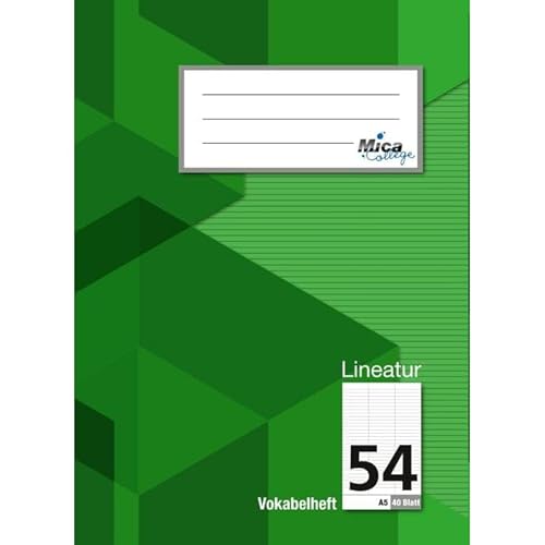 Vokabelheft A5 - Lineatur 54-3 Spalten - 40 Blatt von Mica College