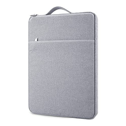 MicaYoung 15,6 Zoll Laptophülle Sleeve Tasche Case Kompatibel mit 15.6" Notebook Chromebook, Wasserdicht Stoßfeste Slim Notebooktasche mit Griff, Hellgrau von MicaYoung