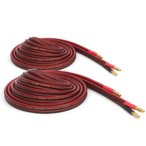 Micca Pure Copper Speaker Wire with Gold Plated Banana Plugs, 14AWG, 6 Feet (2 Meter), Pair von Micca