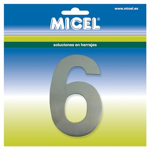 MICEL 10528 Selbstklebende Hausnummer 6, Edelstahl, silberfarben, inklusive Aufkleber, 60 x 100 x 2 mm MICEL 10528 Selbstklebende Hausnummer 6, Edelstahl, silberfarben, inklusive Aufkleber, 60 x 100 x 2 mm von Micel