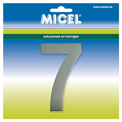 MICEL 10529 Selbstklebende Hausnummer 7, Edelstahl, silberfarben, inklusive Aufkleber, 57 x 100 x 2 mm MICEL 10529 Selbstklebende Hausnummer 7, Edelstahl, silberfarben, inklusive Aufkleber, 57 x 100 x 2 mm von Micel