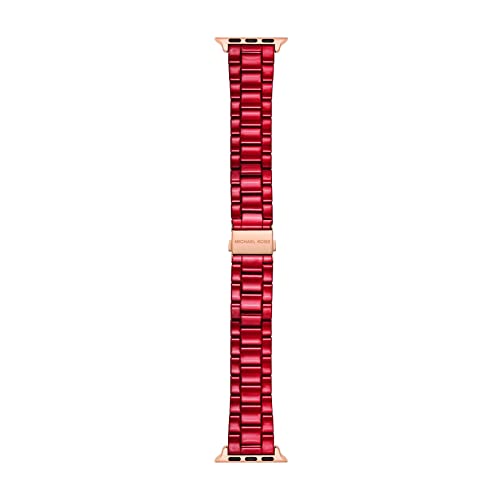 Michael Kors Armband für Apple Watch; Edelstahl-Smartwatch-Armbänder für Damen; kompatibel mit Apple Watch 38 mm, 40 mm, 41 mm, Rot und Rosa, One Size von Michael Kors