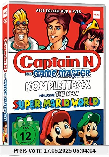 Captain N: Der Game Master + The New Super Mario World Serie - Komplettbox - Animationsserien erstmals zum Kino-Film in Sammler-Box - Mit bekannten Videospiel Charakteren [6 DVDs] von Michael Maliani
