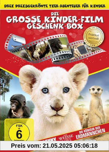 Die große Kinderfilm-Geschenk-Box mit drei preisgekrönten Tier-Abenteuern: Der weiße Löwe, Benny - Allein im Wald, Die Königin der Erdmännchen (3 DVDs) von Michael Swan