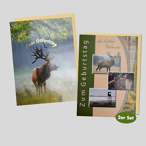 Michel Verlag 2er Set Premium Grußkarten JAGD NATUR WILDLIFE Glückwunschkarten mit/ohne Text für Jäger und Naturfreunde. Klappkarten mit passenden Umschlägen. Kartenformat 12 x 17cm. Made in Germany! Michel Verlag 2er Set Premium Grußkarten JAGD NATUR WILDLIFE Glückwunschkarten mit/ohne Text für Jäger und Naturfreunde. Klappkarten mit passenden Umschlägen. Kartenformat 12 x 17cm. Made in Germany! von Michel Verlag