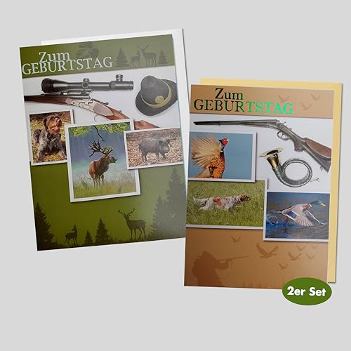 Michel-Verlag 2er Set Premium Grußkarten JAGD NATUR WILDLIFE Glückwunschkarten mit geprägtem Text für Jäger, Jagdfreunde. Klappkarten mit passenden Umschlägen. Kartenformat 12 x 17cm. Made in Germany! Michel-Verlag 2er Set Premium Grußkarten JAGD NATUR WILDLIFE Glückwunschkarten mit geprägtem Text für Jäger, Jagdfreunde. Klappkarten mit passenden Umschlägen. Kartenformat 12 x 17cm. Made in Germany! von Michel Verlag
