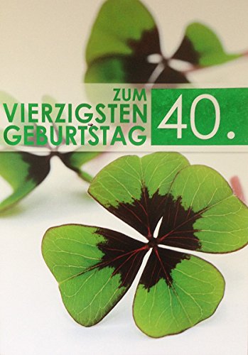 Michel Verlag A4 XXL Geburtstagskarte zum Vierzigsten 40. Glücksklee von Michel Verlag