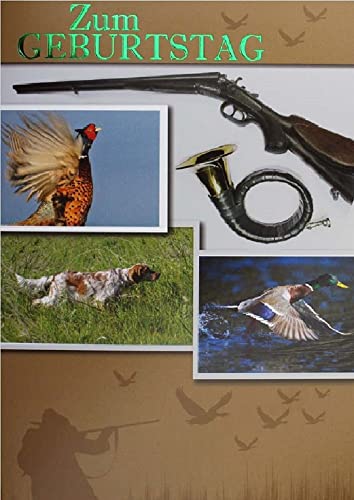 Michel-Verlag Glückwunschkarte ZUM GEBURSTAG, Jagd,Jäger. Karte incl. farblich passendem Briefumschlag Made in Germany! von Michel-Verlag