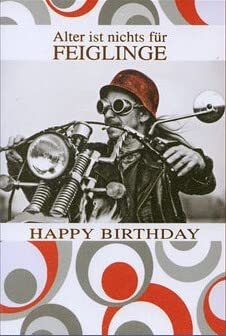 Witzige Geburtstagskarte Alter ist nichts für Feiglinge Motorrad von Michel Verlag