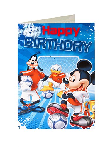 Mickey Maus Goofy Donald Duck Fußball Happy Birthday Karte von Mickey Mouse