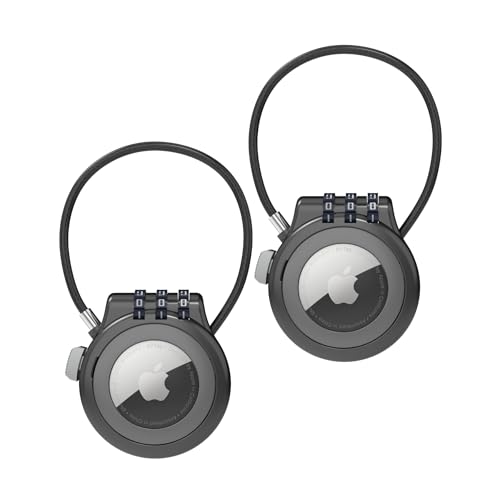 2er Airtag Schlüsselanhänger - Airtag Anhänger mit Zahlen Code Schloss, Airtag Hülle für Kinder Hund Fahrrad, Airtags Halterung, Zinklegierung und wasserdicht丨Schwarz 2er Airtag Schlüsselanhänger - Airtag Anhänger mit Zahlen Code Schloss, Airtag Hülle für Kinder Hund Fahrrad, Airtags Halterung, Zinklegierung und wasserdicht丨Schwarz von Micmetago