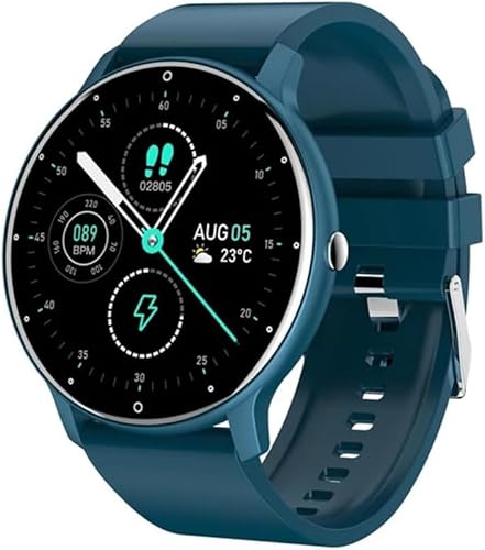 Micmetago gesundpur Vital Pulse Watch Intelligente Smartwatch，Fitness Tracker mit Herzfrequenzmessung, Kalender, Kamera-Steuerung, Schrittzähler, Schlafanalyse, kompatibel mit Android & iOS (Blau) von Micmetago