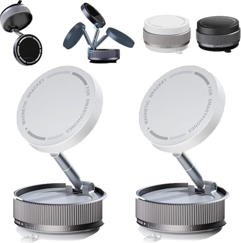 Micmetago gripmaster Pro 360 Magnet Handyhalterung Auto mit Vakuum Saugfuß, 360° Drehung, Starker Magnet Handyhalter für Armaturenbrett, Glas, Zuhause und Büro (2PCS-3) von Micmetago