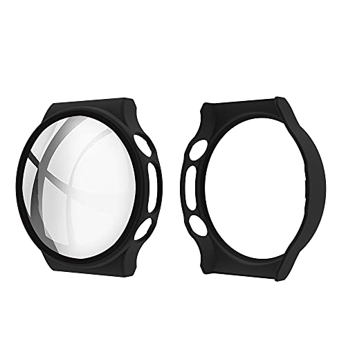 Micnos Hülle kompatibel mit Huawei Watch GT2E PC Cover mit Hartglasschutz, Ultradünner Vollschutz für Huawei Watch GT2E Schutzhülle-Schwarz von Micnos