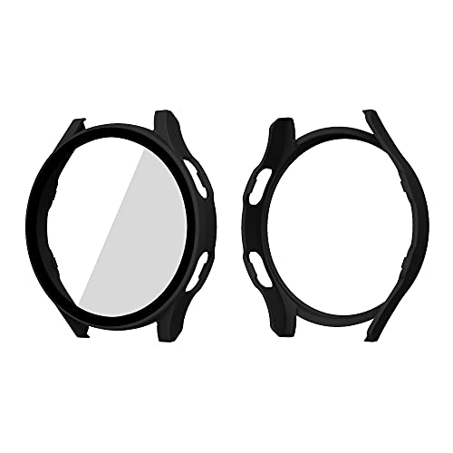 Micnos Hülle kompatibel mit Samsung Galaxy Watch Active 2 (44mm) PC Cover mit Hartglasschutz, Ultradünner Vollschutz für Samsung Galaxy Watch Active 2 (44mm) Schutzhülle-Schwarz von Micnos