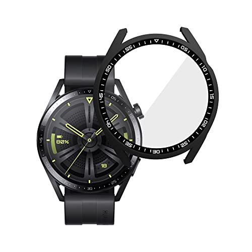 Micnos Schutzhülle kompatibel mit Huawei Watch GT3 46 mm, Schutzhülle aus gehärtetem Glas, ultradünn, für Schutzhülle von Micnos