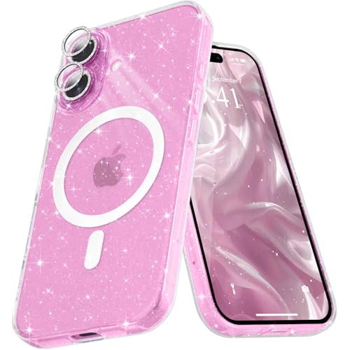 Micoden Glitzer Hülle für iPhone 16 Plus mit Diamant Kamera Schutzfolie Handyhülle Magnetische kompatibel mit MagSafe, Ultra Dünne Bling Silikon TPU Case Mädchen Stoßfeste Schutzhülle, Klar Micoden Glitzer Hülle für iPhone 16 Plus mit Diamant Kamera Schutzfolie Handyhülle Magnetische kompatibel mit MagSafe, Ultra Dünne Bling Silikon TPU Case Mädchen Stoßfeste Schutzhülle, Klar von Micoden