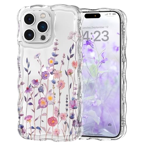 Micoden Durchsichtig Hülle iPhone 14 Pro Max Buntes Blumenmuster Handyhülle Kameraschutz Lockige Wellen Rahmenform Florale Silikon Case für Mädchen Dünne Kratzfestes Stoßfest Schutzhülle,tiefes Lila Micoden Durchsichtig Hülle iPhone 14 Pro Max Buntes Blumenmuster Handyhülle Kameraschutz Lockige Wellen Rahmenform Florale Silikon Case für Mädchen Dünne Kratzfestes Stoßfest Schutzhülle,tiefes Lila von Micoden