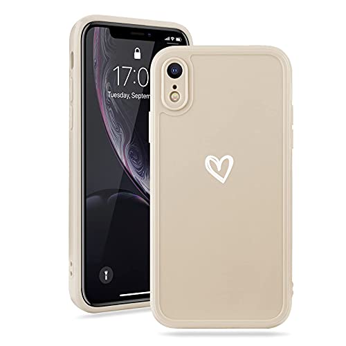 Micoden Kompatibel mit iPhone Xr Hulle Mädchen Niedlich Graffiti Love Heart Herz Muster Handyhulle Anti-Gelb Weich Silikon Bumper Case Kameraschutz Stoßfeste Schutzhülle,Weiß von Micoden