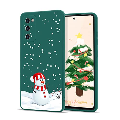 Micoden Weihnachten Hülle für Samsung Galaxy S20 FE 4G/S20 FE 5G Hülle, Ultra dünn Weich Silikon TPU Handyhülle Christmas Muster Anti-Kratzer Stoßfest Bumper Schutzhülle,grün,Schneemann von Micoden